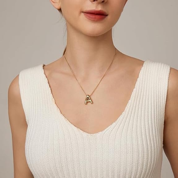 Alphabetical Pendant Necklace Anti Tarnish