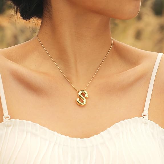 Alphabetical Pendant Necklace Anti Tarnish