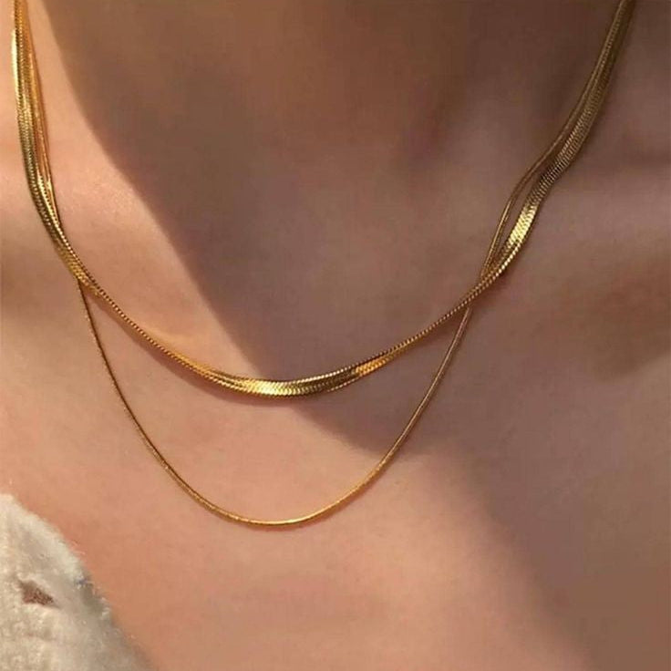 Slinky Duo Necklace Stainless Steel Anti Tarnish