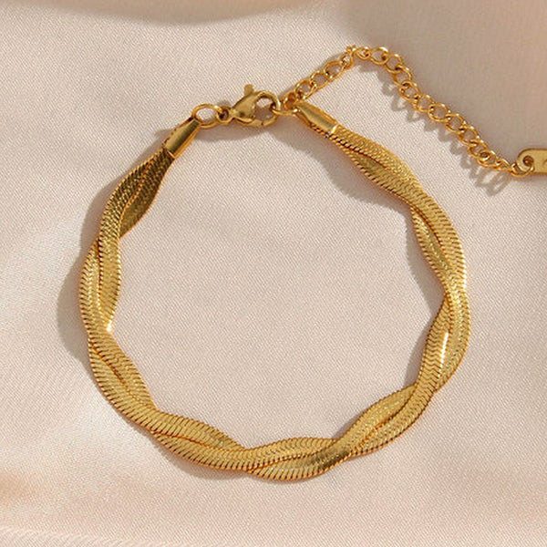 Dual Snake Chain Bracelet Anti Tarnish