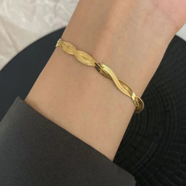 Dual Snake Chain Bracelet Anti Tarnish