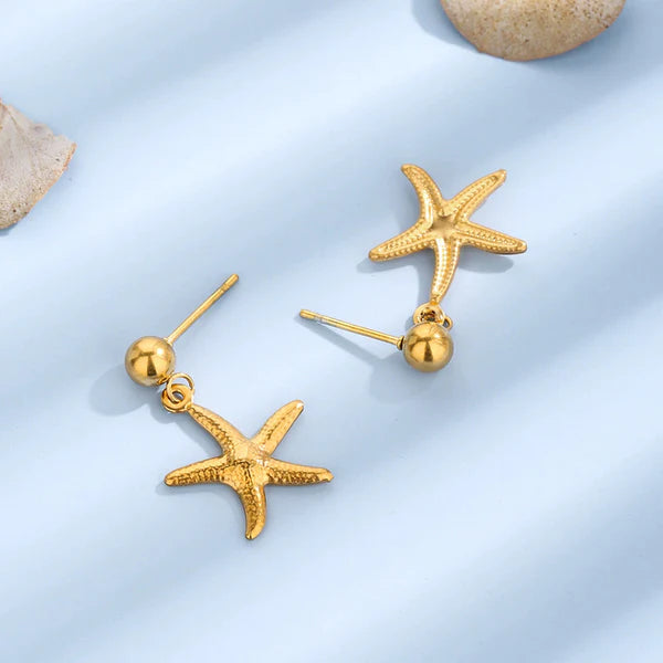 Golden Tide Starfish Earrings