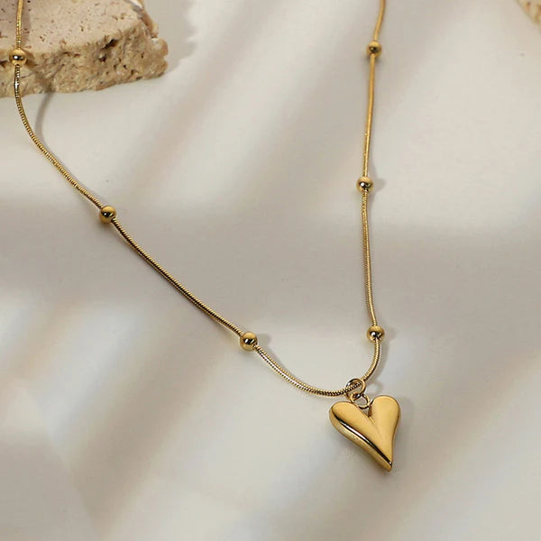 Heart Necklace Stainless Steel Anti Tarnish