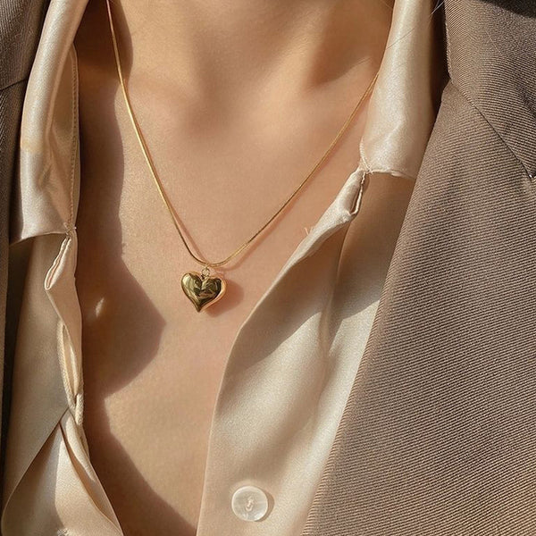 Heart Necklace Stainless Steel Anti Tarnish