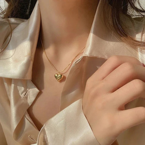 Heart Necklace Stainless Steel Anti Tarnish