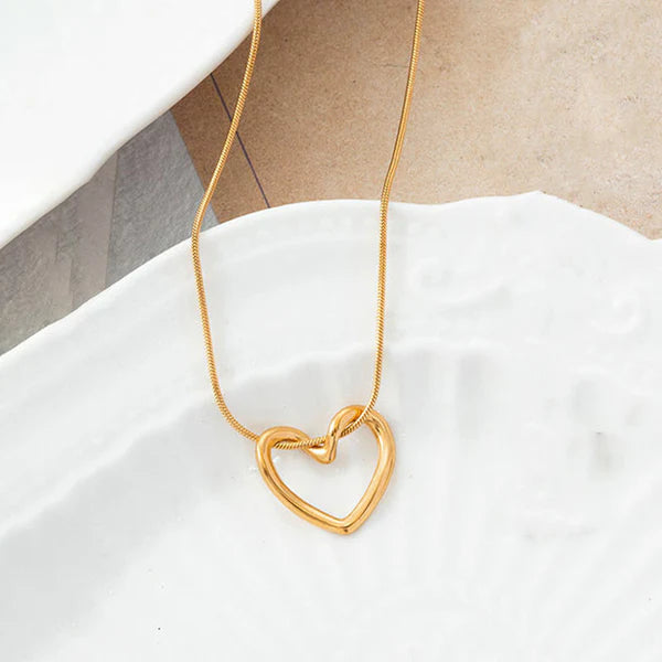 Heart Necklace Stainless Steel Anti Tarnish
