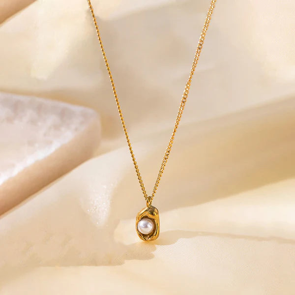Pearl Nest Pendant Necklace Stainless Steel Anti Tarish