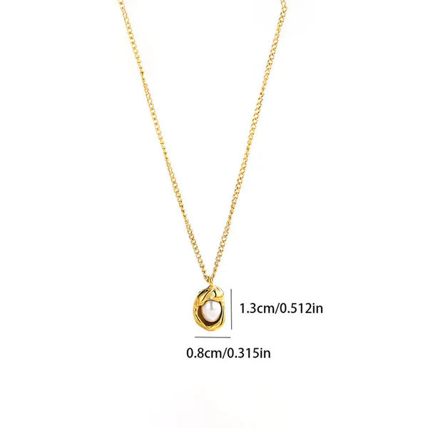Pearl Nest Pendant Necklace Stainless Steel Anti Tarish