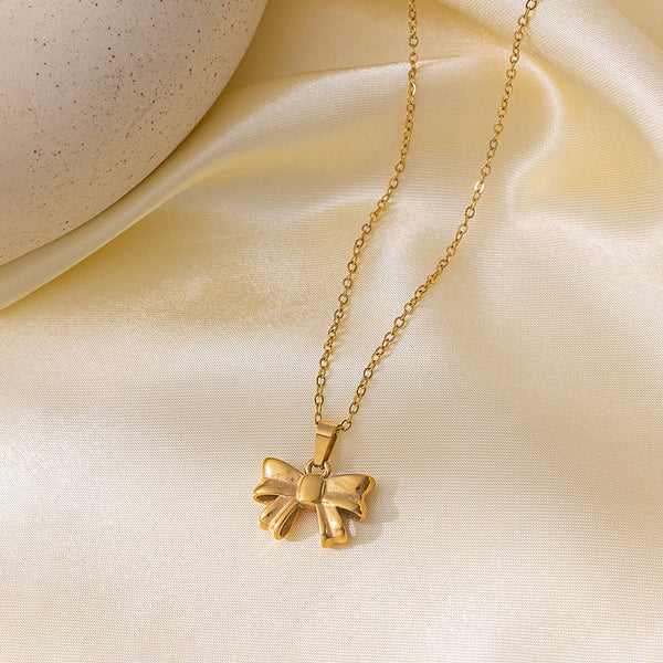 Candy Bow Necklace Stainless Steel Anti Tarnish