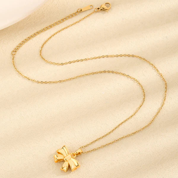 Candy Bow Necklace Stainless Steel Anti Tarnish