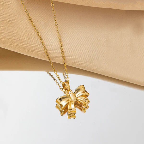 Candy Bow Necklace Stainless Steel Anti Tarnish