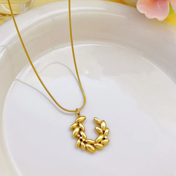 Laurel Leaf Pendant Necklace Anti Tarnish