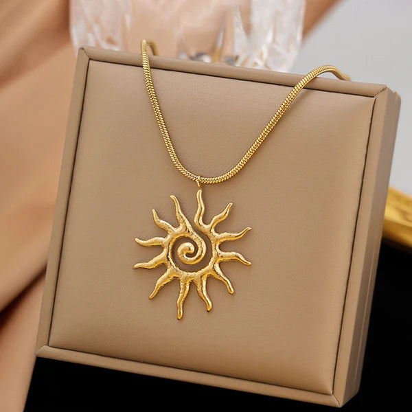 Sun Necklace Stainless Steel Anti Tarnish