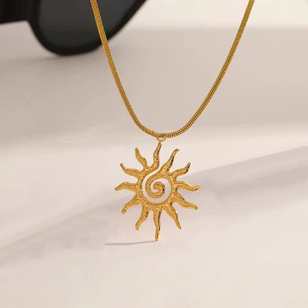 Sun Necklace Stainless Steel Anti Tarnish