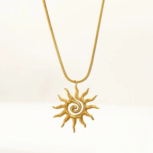 Sun Necklace Stainless Steel Anti Tarnish
