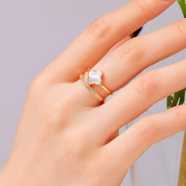 Ivory Clover Duo Ring
