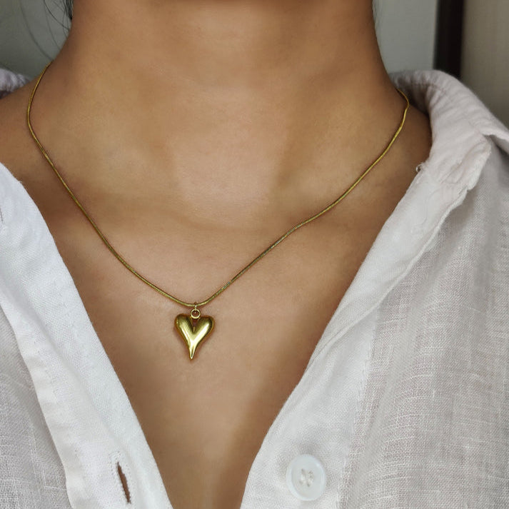 Heart Necklace Stainless Steel Anti Tarnish