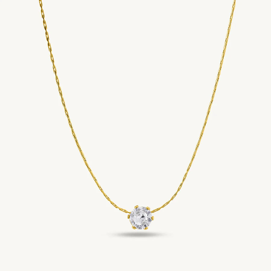 Dainty Diamond Necklace Stainless Steel Anti Tarnish
