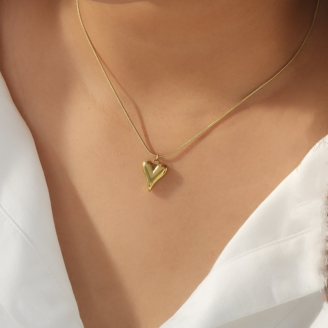 Heart Necklace Stainless Steel Anti Tarnish
