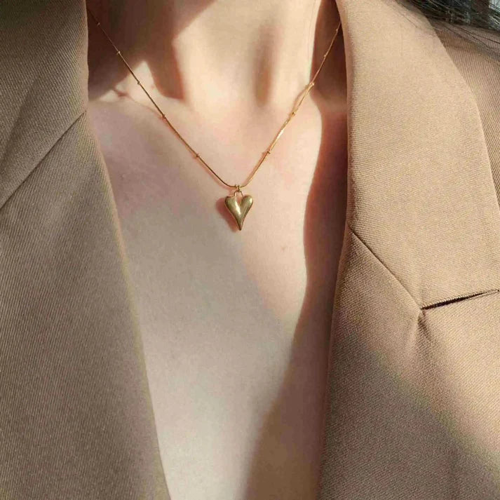 Heart Necklace Stainless Steel Anti Tarnish