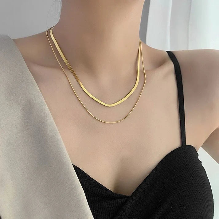 Slinky Duo Necklace Stainless Steel Anti Tarnish