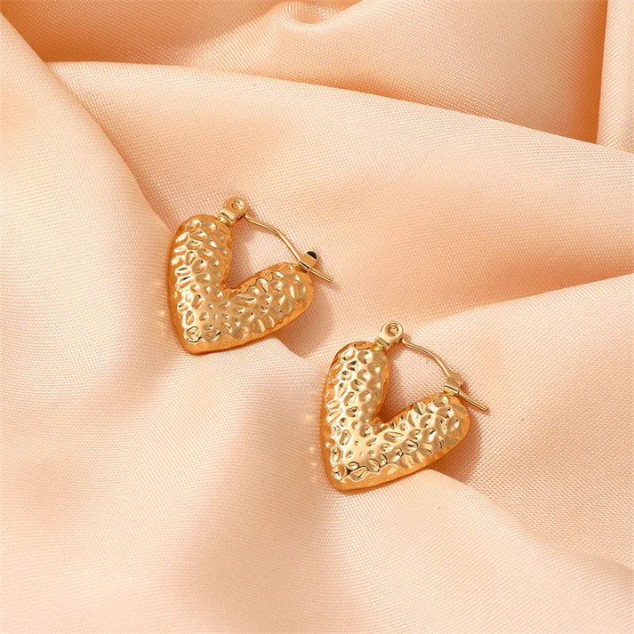 Lustrous Heart Hoops AntiTarnish