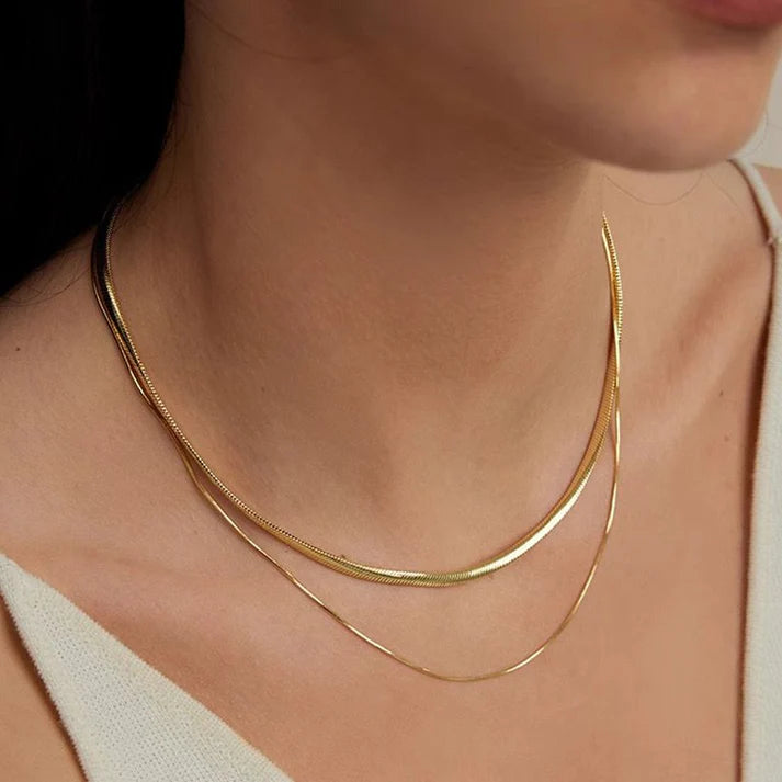 Slinky Duo Necklace Stainless Steel Anti Tarnish