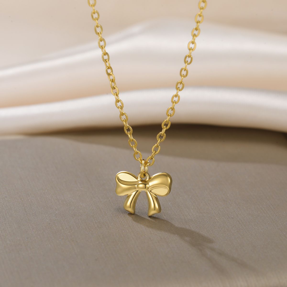 Candy Bow Necklace Stainless Steel Anti Tarnish