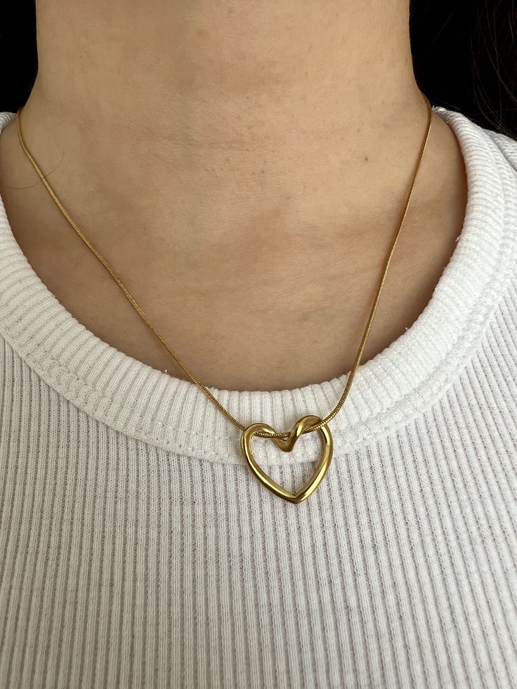 Heart Necklace Stainless Steel Anti Tarnish
