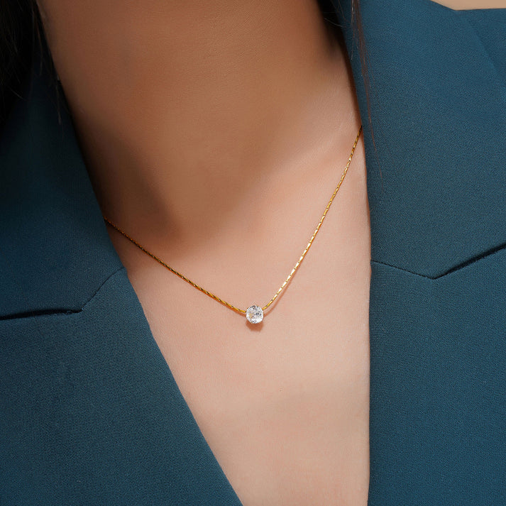 Dainty Diamond Necklace Stainless Steel Anti Tarnish