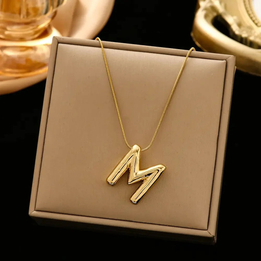 Alphabetical Pendant Necklace Anti Tarnish