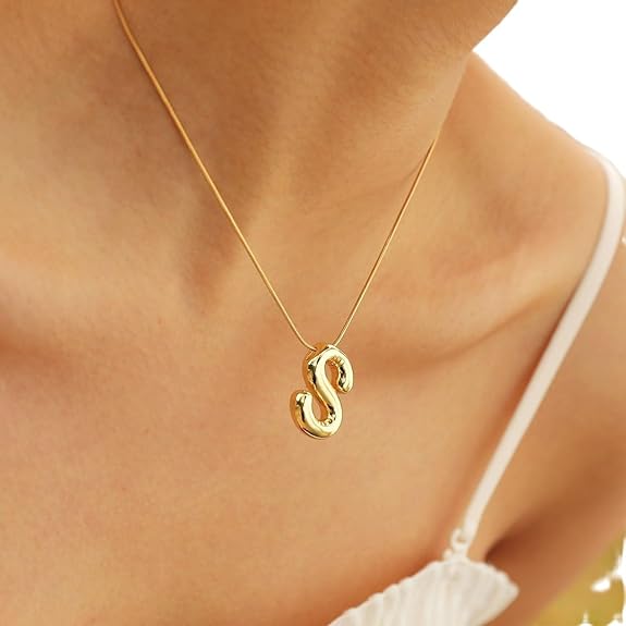 Alphabetical Pendant Necklace Anti Tarnish