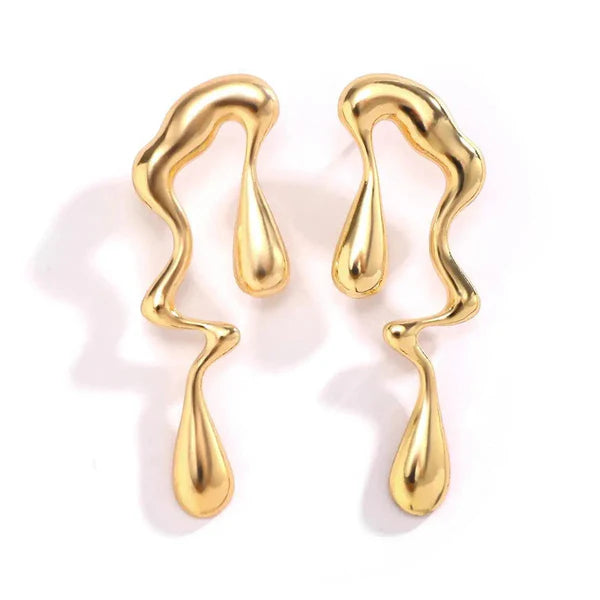 Liquid Wave Drop Earrings