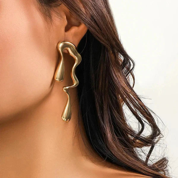 Liquid Wave Drop Earrings
