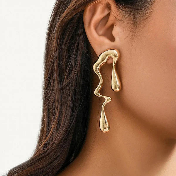 Liquid Wave Drop Earrings