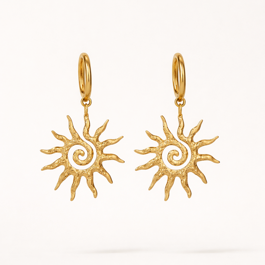 Solar Spiral Drop Earrings