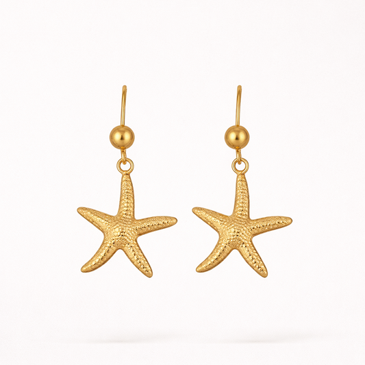 Golden Tide Starfish Earrings