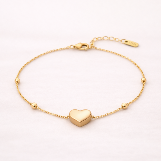 Golden Heart Chain Bracelet