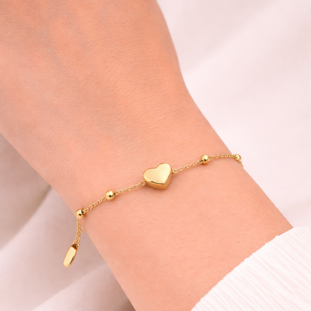 Golden Heart Chain Bracelet