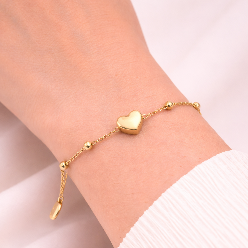 Golden Heart Chain Bracelet