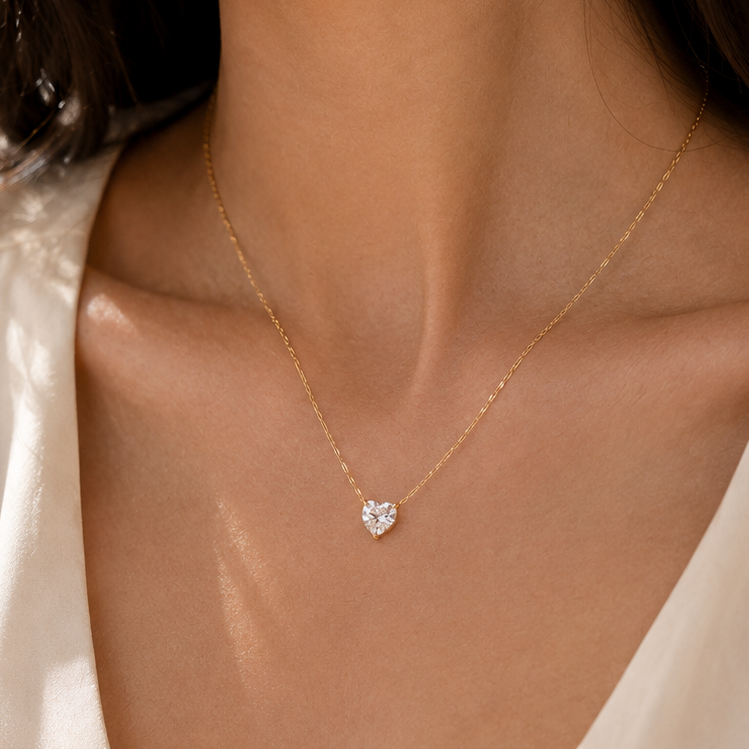 Heart Solitaire Necklace