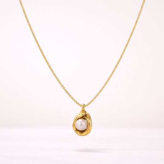 Pearl Nest Pendant Necklace Stainless Steel Anti Tarish