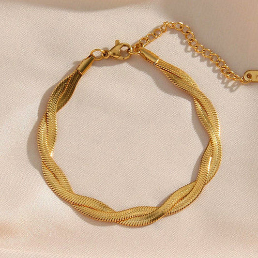 Dual Snake Chain Bracelet Anti Tarnish
