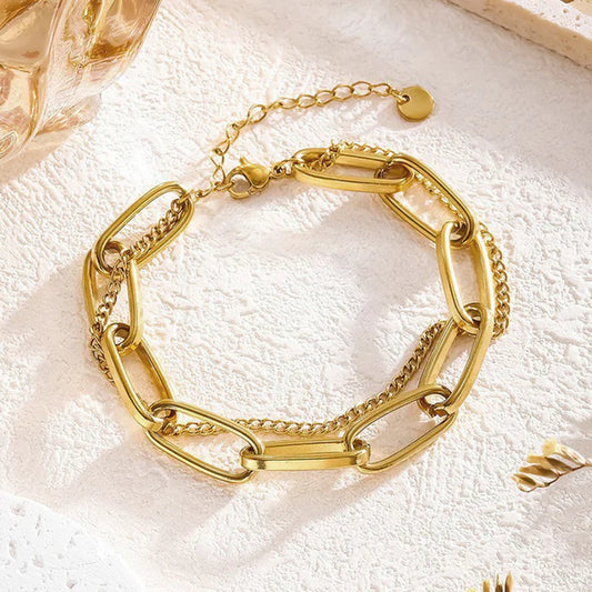 Dual Link Chain Bracelet Anti Tarnish