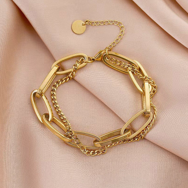 Dual Link Chain Bracelet Anti Tarnish