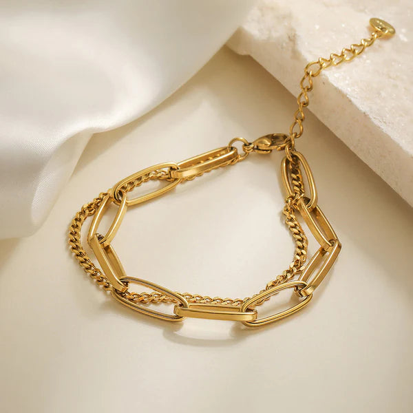 Dual Link Chain Bracelet Anti Tarnish