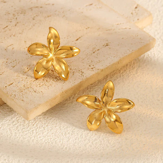 Flower Themed Stud Earring Anti Tarnish