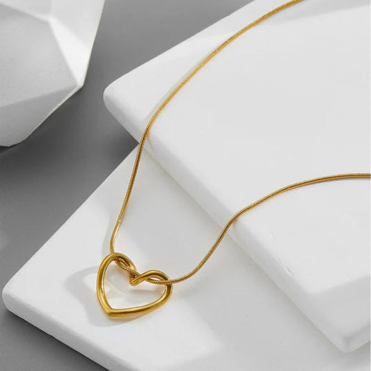 Heart Necklace Stainless Steel Anti Tarnish