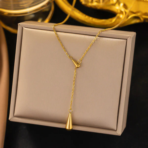 Dewdrop Lariat Necklace Anti Tarnish