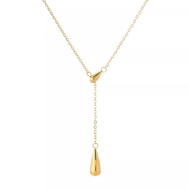Dewdrop Lariat Necklace Anti Tarnish